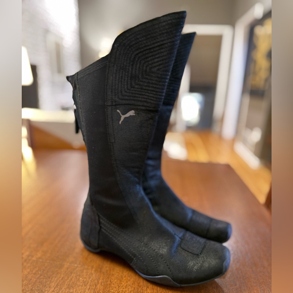 Puma Black High-Top Boots Moto Sneaker Boot